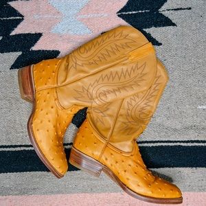 Kukin Mens Ostrich Cowboy Boots